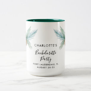 Caneca De Café Em Dois Tons Palmeiras Tropicais Despedida de Solteira à Beira-