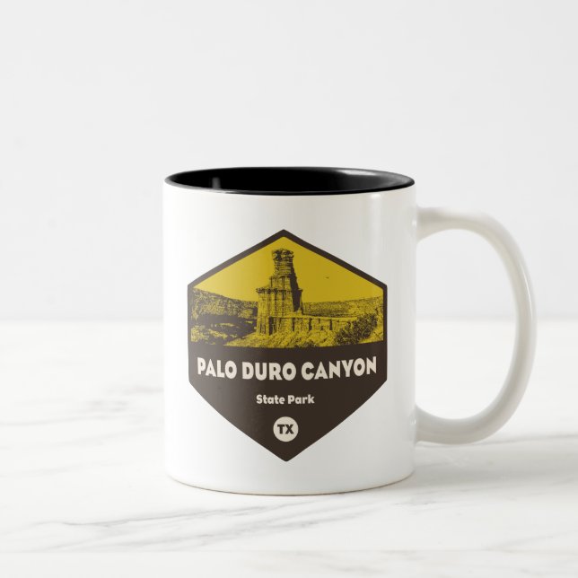 Caneca De Café Em Dois Tons Palo Duro Canyon State Park Texas (Direita)