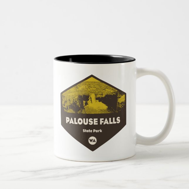Caneca De Café Em Dois Tons Palouse Falls State Park Washington (Direita)