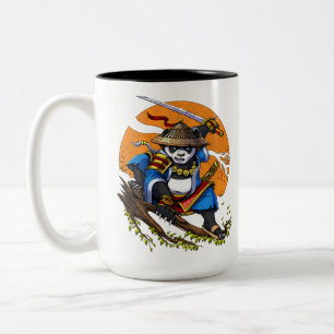 Caneca De Café Em Dois Tons Panda Bear Samurai Ninja