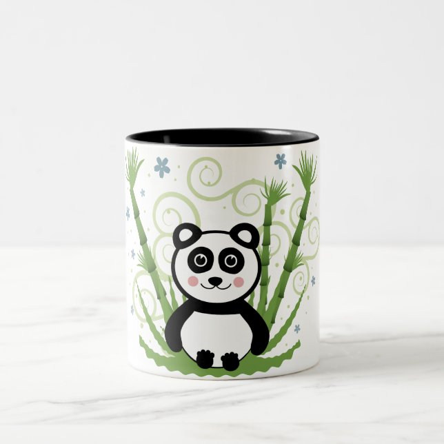 Caneca De Café Em Dois Tons Panda bonito do bebê (Centro)