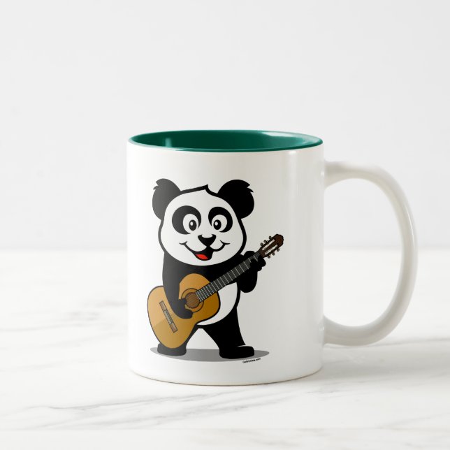 Caneca De Café Em Dois Tons Panda da guitarra (Direita)