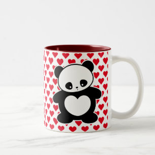 Caneca De Café Em Dois Tons Panda de Kawaii