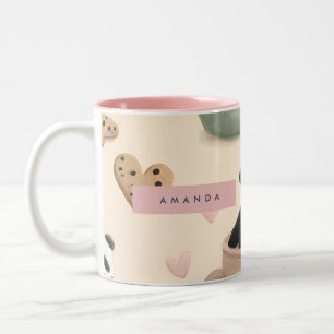 Caneca De Café Em Dois Tons Panda e Padrão de Urso Cuta Personalizados
