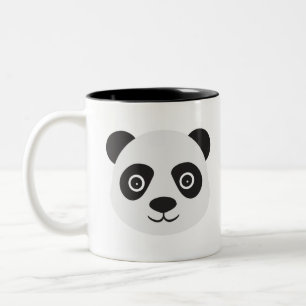 Caneca De Café Em Dois Tons Panda Face Black and White Bear