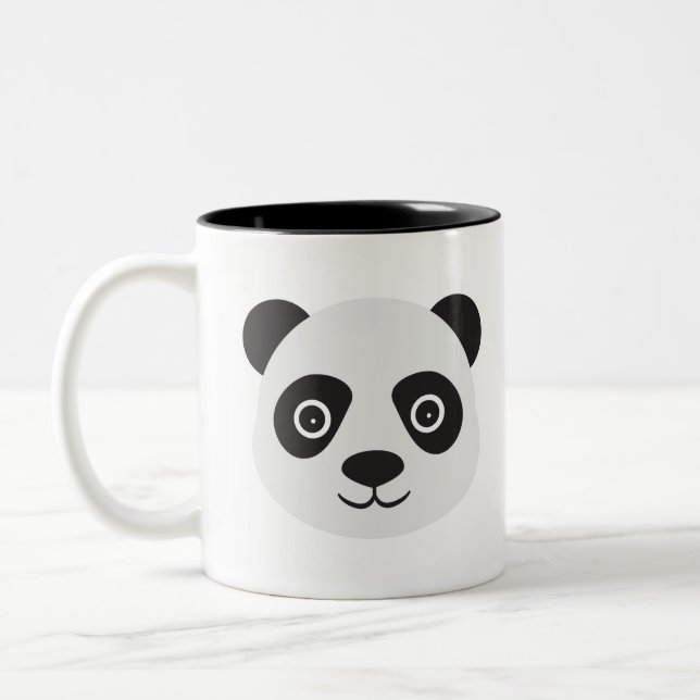 Caneca De Café Em Dois Tons Panda Face Black and White Bear (Esquerda)