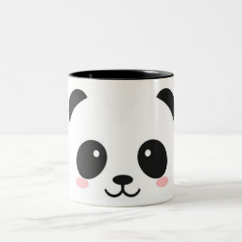 Caneca De Café Em Dois Tons Panda feliz bonito da cara