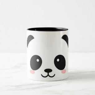 Caneca De Café Em Dois Tons Panda feliz bonito da cara