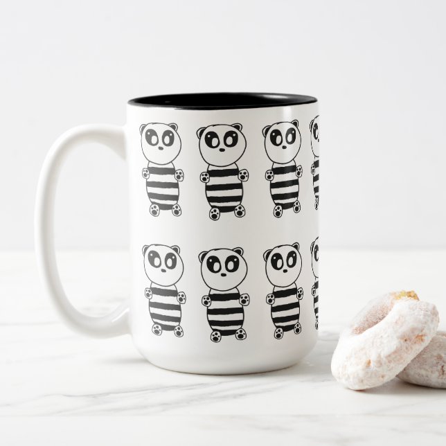 Caneca De Café Em Dois Tons Panda Kids (Com Donut)