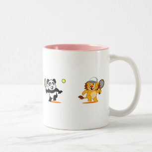 Caneca De Café Em Dois Tons Panda & leão do tênis