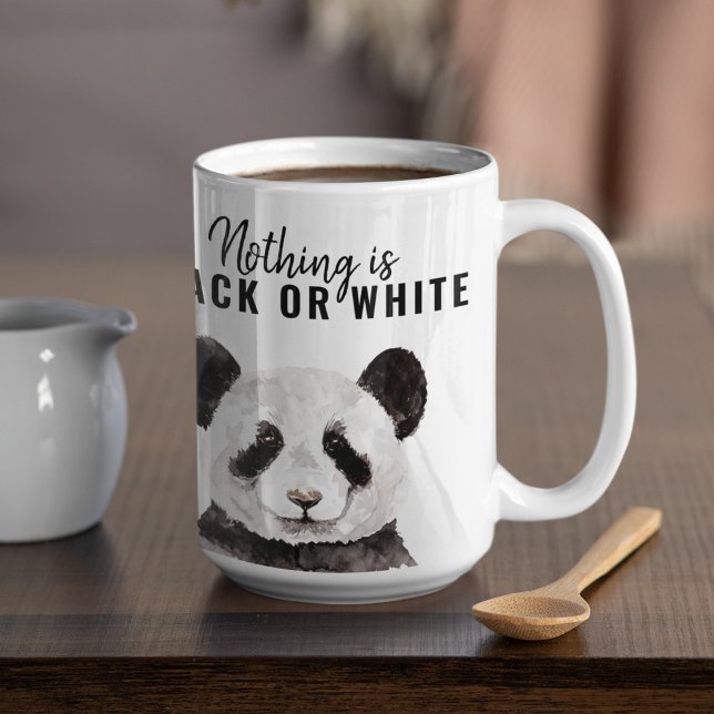 Caneca De Café Em Dois Tons Panda Negra E Branca Moderna Engraçada Com Citação (Criador carregado)