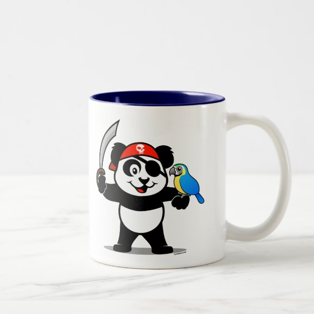 Caneca De Café Em Dois Tons Panda Pirata (Direita)