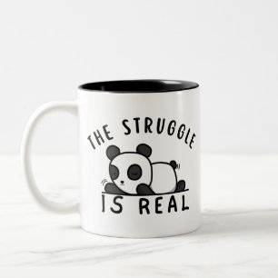 Caneca De Café Em Dois Tons Panda preguiçosa A Luta É Real