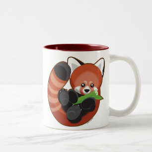 Caneca De Café Em Dois Tons Panda vermelha