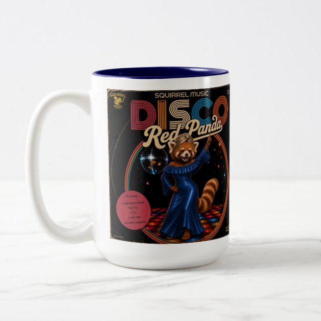 Caneca De Café Em Dois Tons Panda Vermelha Disco (Esquerda)