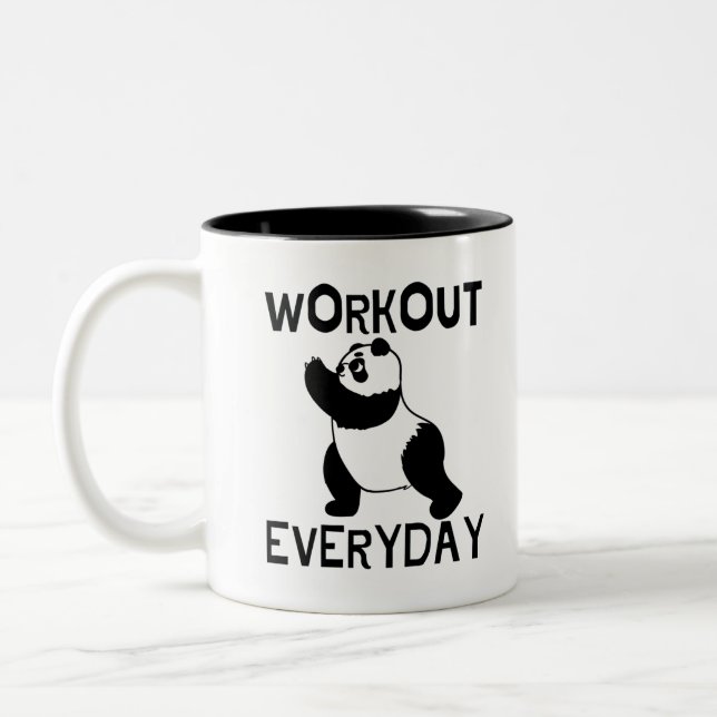 Caneca De Café Em Dois Tons Panda Workout Gym (Esquerda)