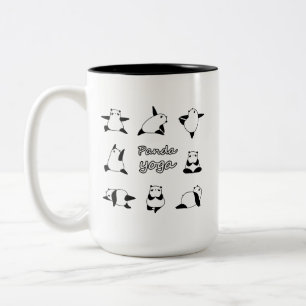 Caneca De Café Em Dois Tons PANDA YOGA, Animal Yoga, Panda urso