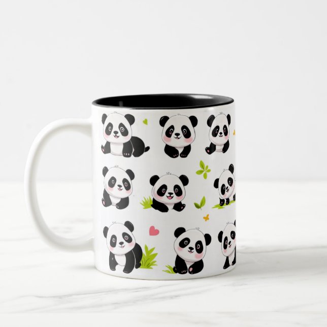 Caneca De Café Em Dois Tons Pandas Design On (Esquerda)