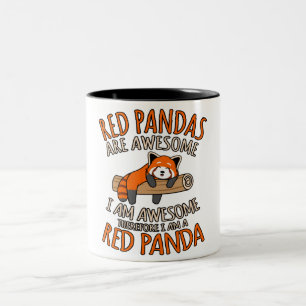 Caneca De Café Em Dois Tons Pandas Vermelhas São Incríveis Pet Animal Panda 