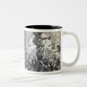 Caneca De Café Em Dois Tons Pane o motim na entrada à casa