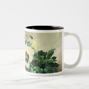 Caneca De Café Em Dois Tons Pansies do inverno, 1884