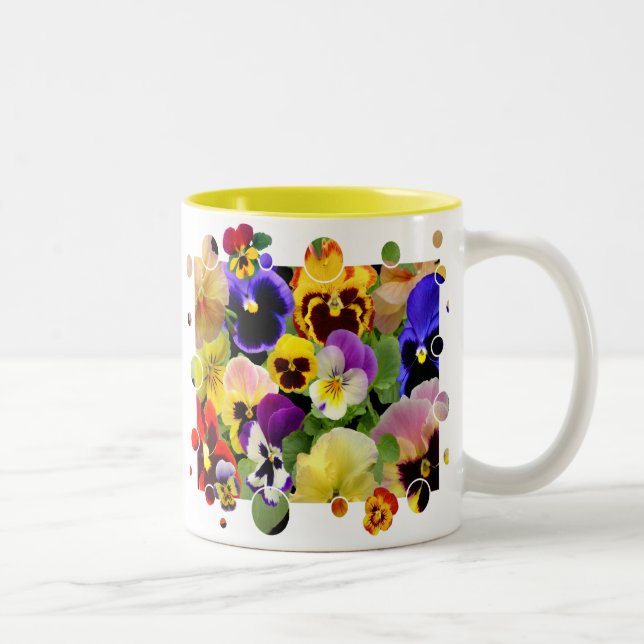 Caneca De Café Em Dois Tons Pansy Patchwork (Direita)