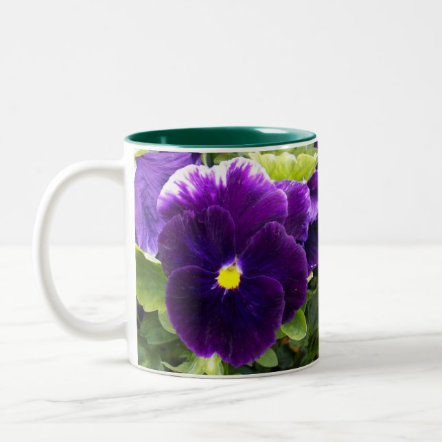 Caneca De Café Em Dois Tons Pansy Roxo Profundo, (Esquerda)
