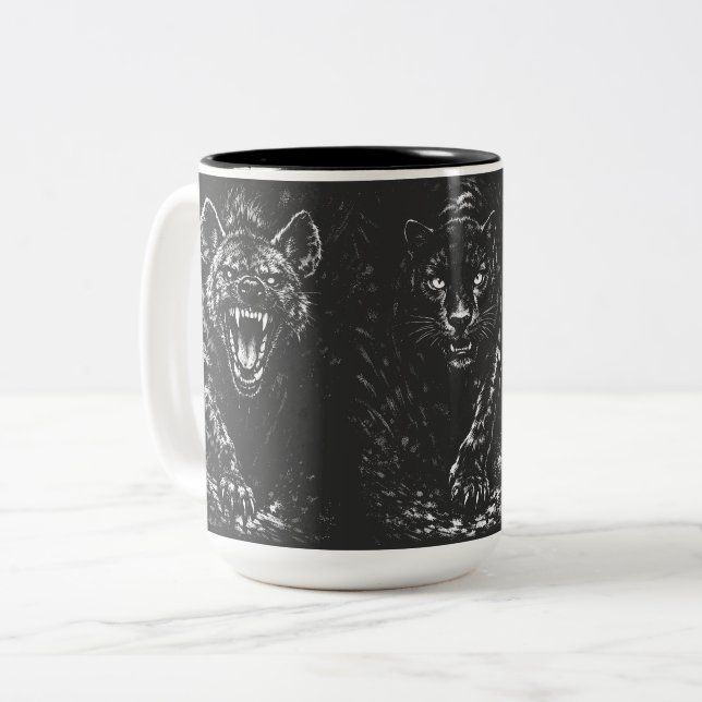 Caneca De Café Em Dois Tons Pantera Negra — por BurnsInHell (Frente Esquerda)