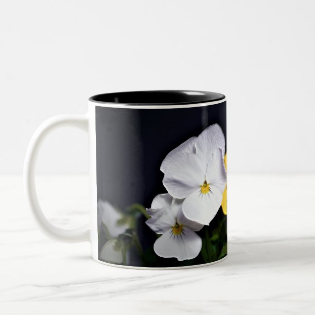 Caneca De Café Em Dois Tons Panteras Amarelas e Púrpuras brancas (Esquerda)