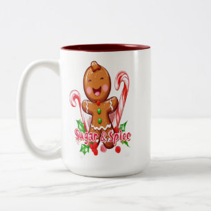 Caneca De Café Em Dois Tons Pão-de-gengala e canas-de-gengibre