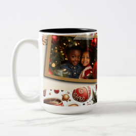 Caneca De Café Em Dois Tons Pão de Gengibre Natal Themed Flat Holiday