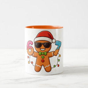 Caneca De Café Em Dois Tons Pão de gengibre personalizado Six Seven 67 Sorvete