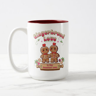Caneca De Café Em Dois Tons Pão de Natal Mug de Amor