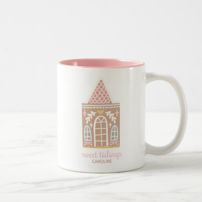 Caneca De Café Em Dois Tons Pão-De-Pão De Natal (Direita)