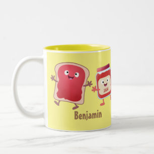 Caneca De Café Em Dois Tons Pão engraçado e personagens de desenho animados de