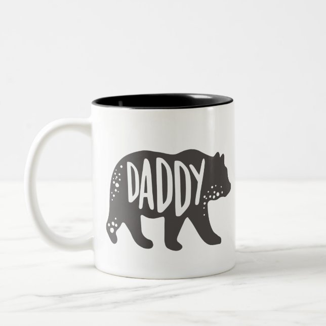 Caneca De Café Em Dois Tons Papa Bear Dad  (Esquerda)