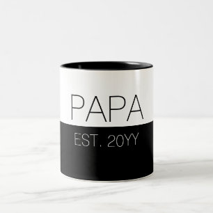 Caneca De Café Em Dois Tons Papa Estabeleceu presentes para Pai a ser Papa e