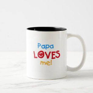 Caneca De Café Em Dois Tons Papa me ama T-shirts e presentes