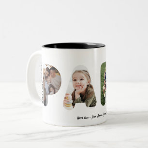 Caneca De Café Em Dois Tons Papa Palavra Personalizada Foto Dia dos Pais