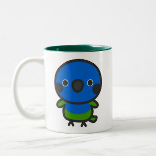 Caneca De Café Em Dois Tons Papagaio-de-cabeça-azul