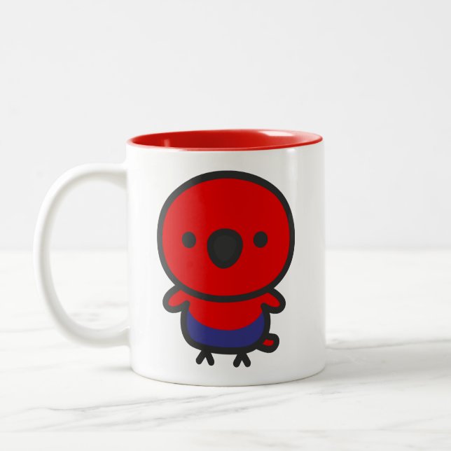 Caneca De Café Em Dois Tons Papagaio Eclectus / Fêmea (Esquerda)