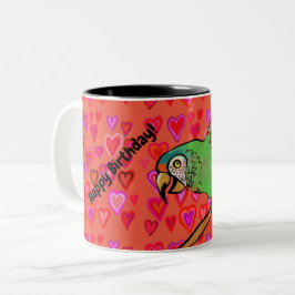 Caneca De Café Em Dois Tons Papagaio feliz