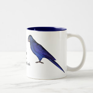 Caneca De Café Em Dois Tons Papagaios Azuis