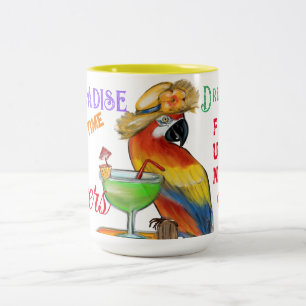 Caneca De Café Em Dois Tons Papagaios de Festa