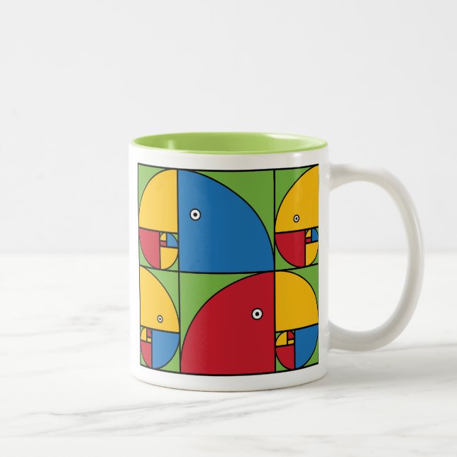 Caneca De Café Em Dois Tons Papagaios de Fibonacci (Direita)