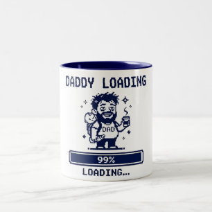 Caneca De Café Em Dois Tons Papai Carregando 99%