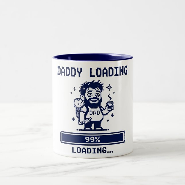 Caneca De Café Em Dois Tons Papai Carregando 99% (Centro)