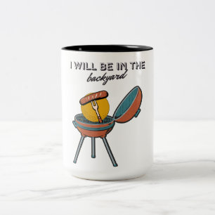 Caneca De Café Em Dois Tons Papai churrasco dia dos pais estarei no quintal