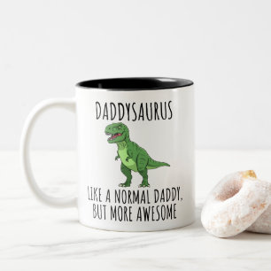 Caneca De Café Em Dois Tons Papai Dinossauro Engraçado Daddysaurus