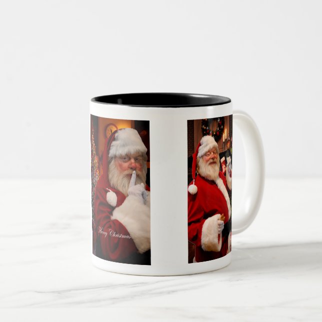 Caneca De Café Em Dois Tons Papai Noel (Frente Esquerda)
